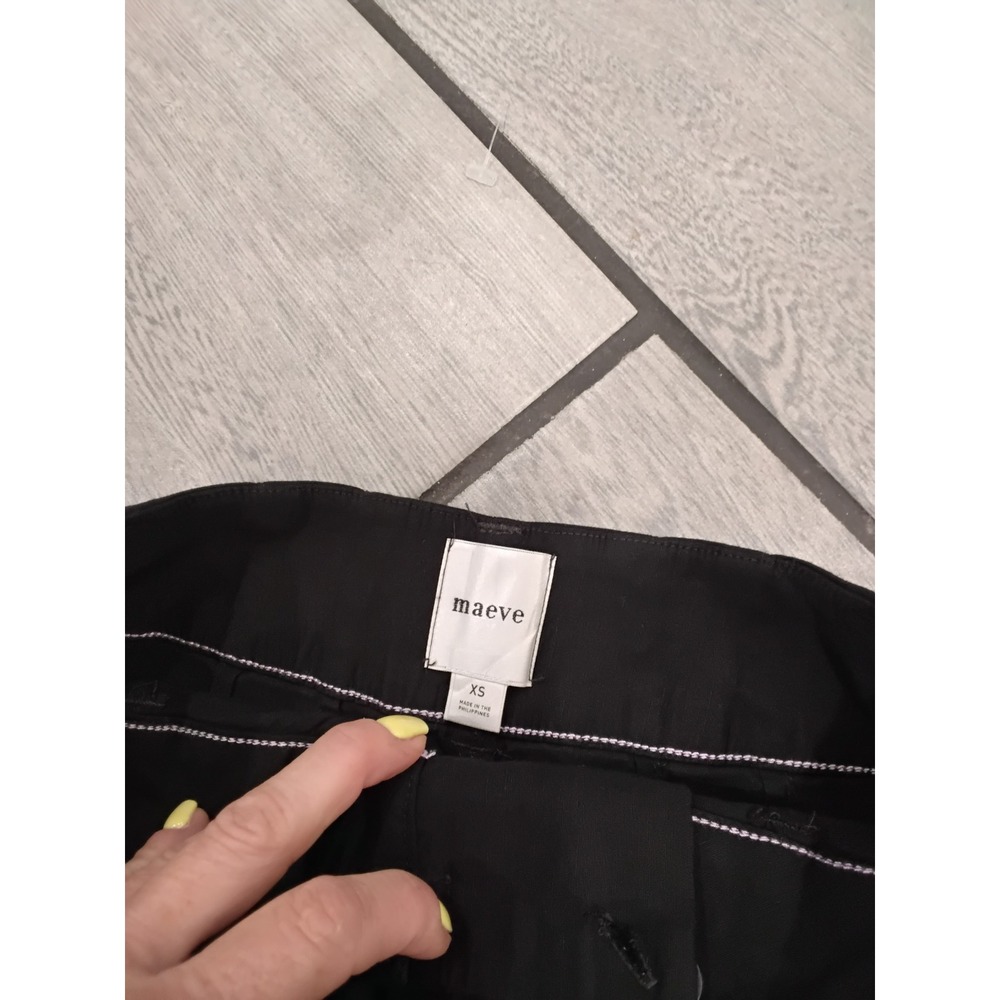 Maeve Anthropologie Black Utility Mini Skirt Size XS Patch Pockets Cotton Blend - Picture 2 of 5